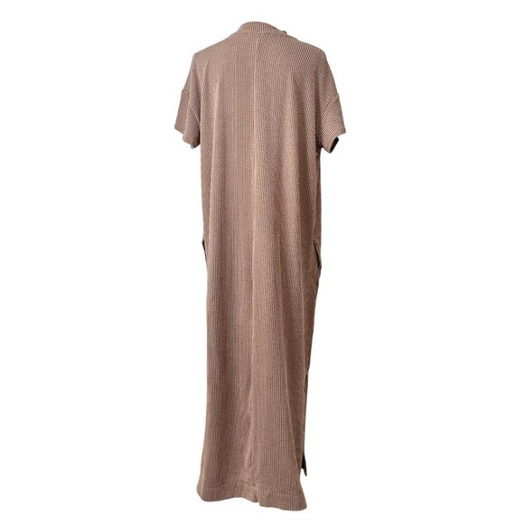 Three Bird Nest Womens Maxi Dress Ribbed Short Sleeve Pockets Size L NEW - Picture 3 of 7